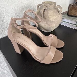 Kelly & Katie Nude Block Heel Sandals